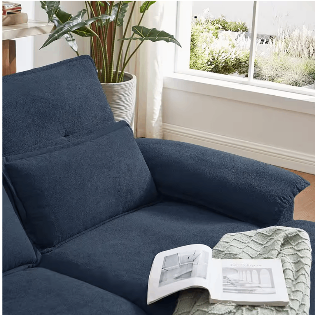 101 in. W Slope Arms 4-Seat L Shaped Fabric Modern Sectional Sofa in Dark Grey with Storage Ottoman and Side Bags